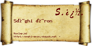 Sághi Áron névjegykártya
