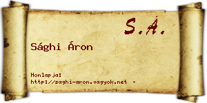 Sághi Áron névjegykártya